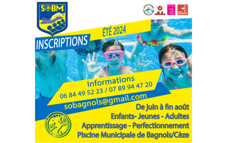 Inscriptions saison estivale 2024