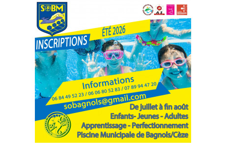 Inscriptions saison estivale 2026